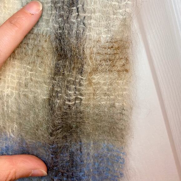 Samuel Tweed & Co Vintage Royal Scot Mohair Blue Knit Wool Scarf Unisex One Size - Picture 6 of 16